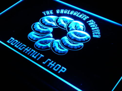 CHOCOLATE DOUGHNUTS Shop Cafe Neon Light Sign